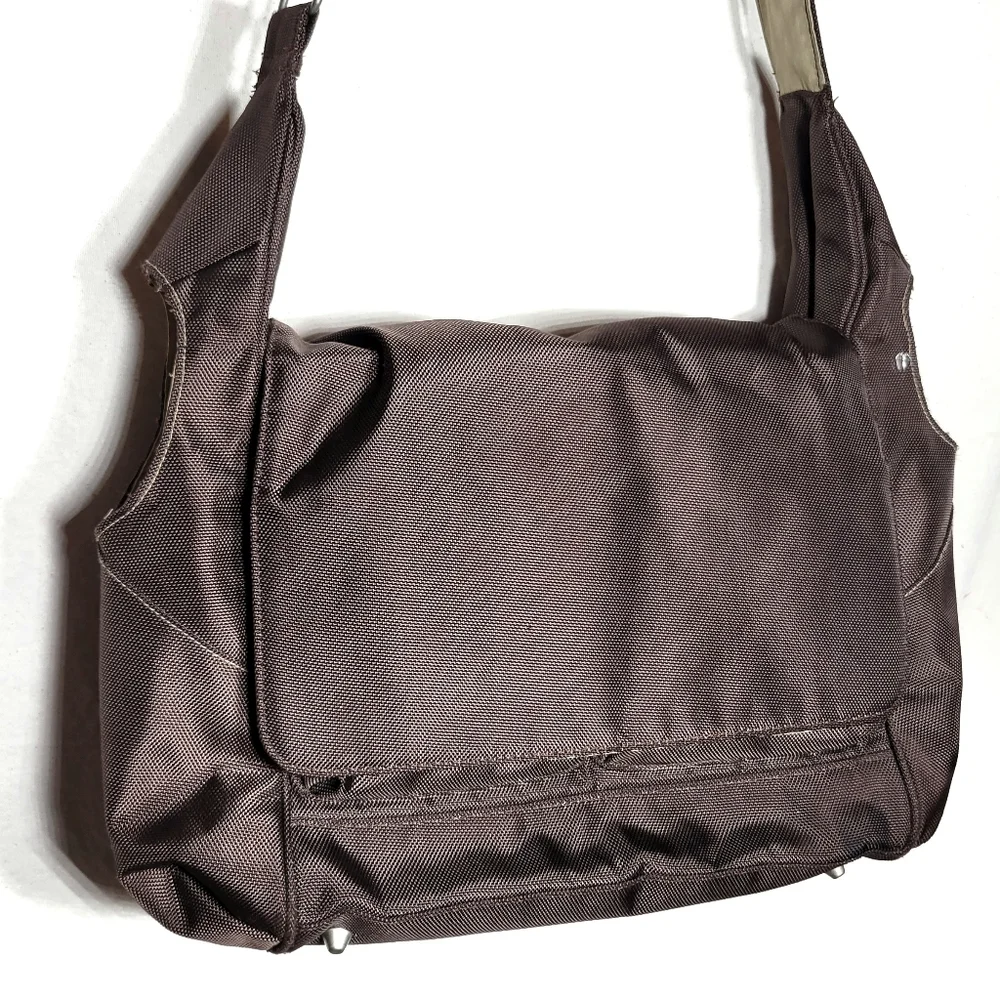 Pottery Barn Kids Ultimate Diaper Bag brown messenger backpack convertible